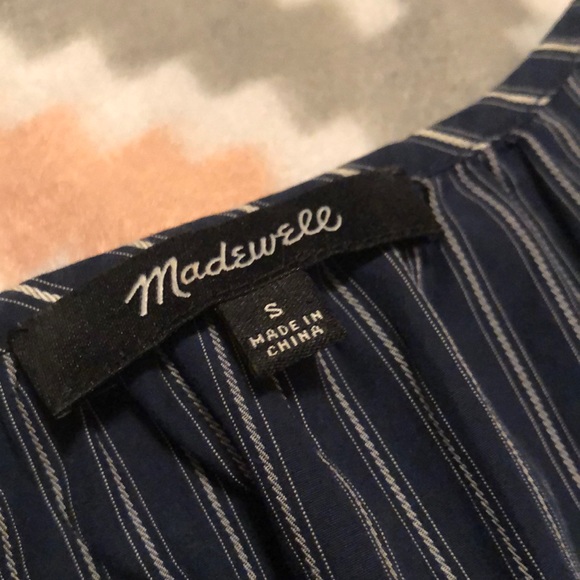 Madewell Embroidered Blue/White Top Size S NWOT - Picture 2 of 11